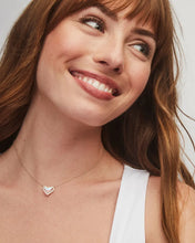 Load image into Gallery viewer, Ari Heart Gold Pendant Necklace in Dichroic Glass by Kendra Scott