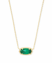Load image into Gallery viewer, Kendra Scott Elisa Gold Pendant Necklace in Emerald Cat's Eye
