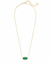 Load image into Gallery viewer, Kendra Scott Elisa Gold Pendant Necklace in Emerald Cat's Eye