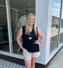 Load image into Gallery viewer, Classy Black V-Neck Tank
