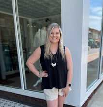 Load image into Gallery viewer, Classy Black V-Neck Tank