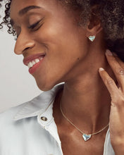 Load image into Gallery viewer, Kendra Scott Ari Heart Gold Stud Earrings in Iridescent Drusy