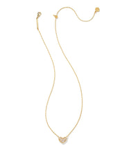 Load image into Gallery viewer, Kendra Scott Ari Heart Gold Pave Pendant Necklace in White Crystal