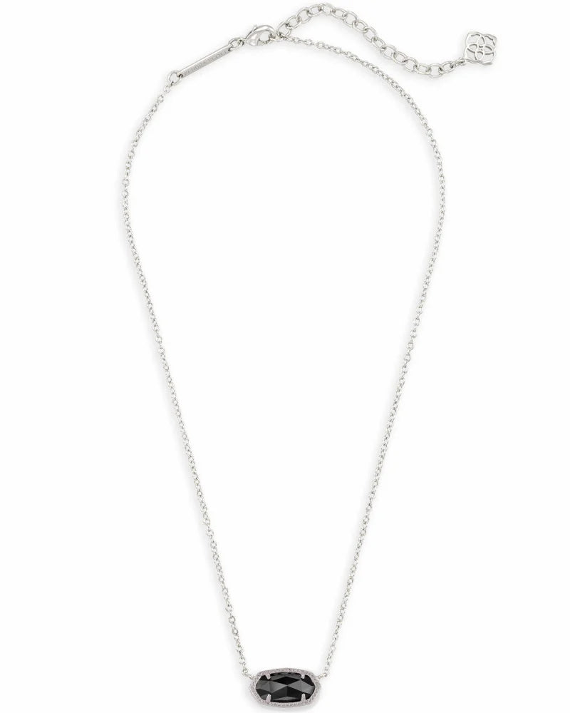 Elisa Silver Pendant Necklace in Black by Kendra Scott – Specialty