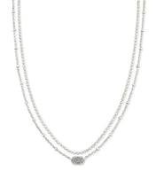 Load image into Gallery viewer, Emilie Silver Multi Strand Necklace in Platinum Drusy by Kendra Scott