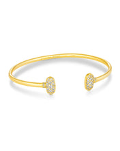 Load image into Gallery viewer, Grayson Gold Cuff Bracelet in White Crystal by Kendra Scott