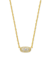 Load image into Gallery viewer, Grayson Gold Pendant Necklace in White Crystal by Kendra Scott