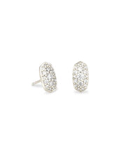 Load image into Gallery viewer, Kendra Scott Grayson Silver Stud Earrings in White Crystal