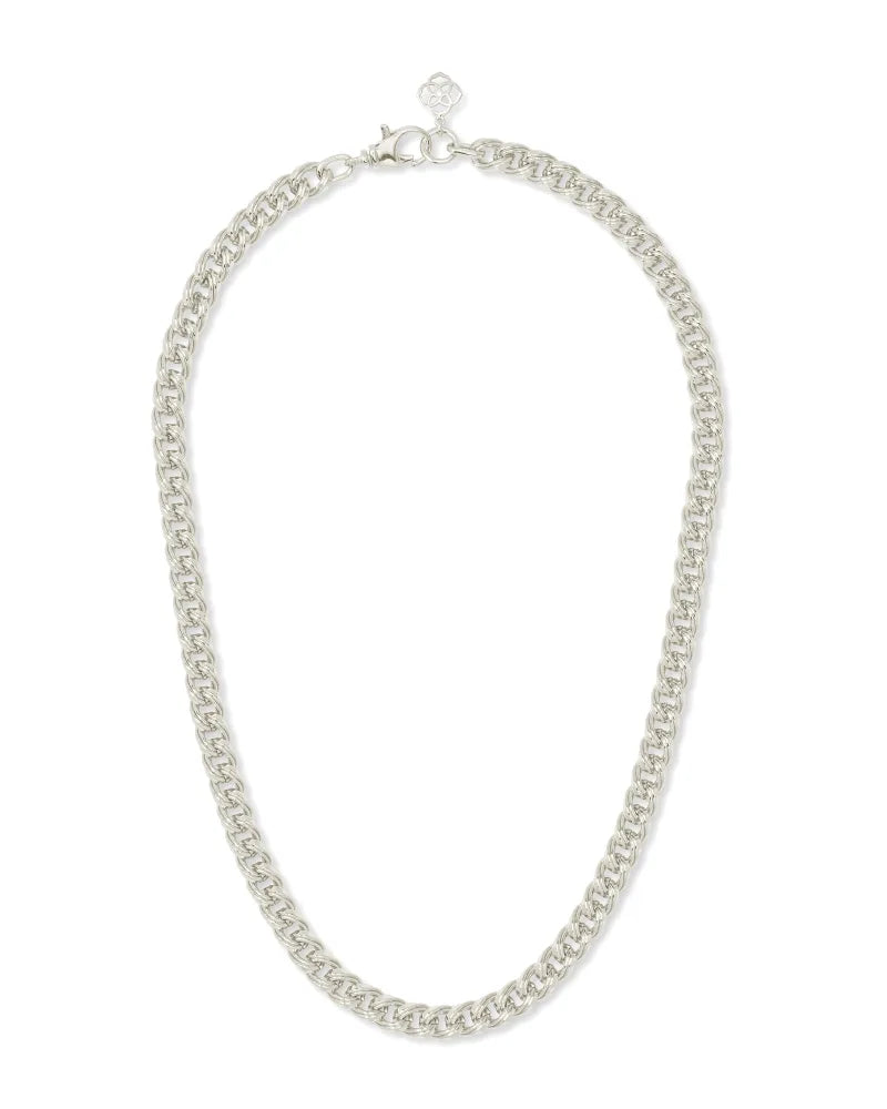 Jess Small Lock Chain Necklace in Silver