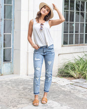 Load image into Gallery viewer, Distressed Girlfriend Mid-Wash Denim by Grace & Lace
