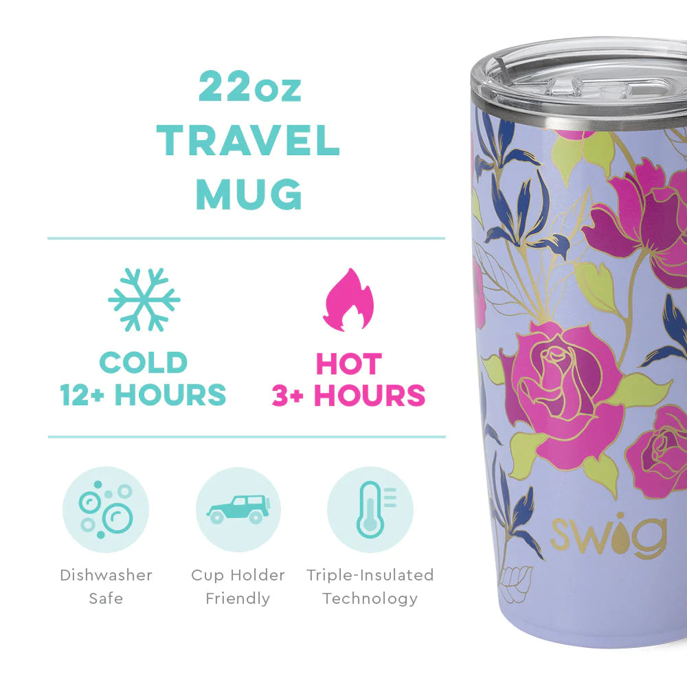 Swig Life 22oz Tall Travel Mug with Handle and Lid, Cup Holder