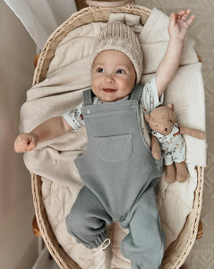 Apple Park Waffle Overalls - Smoke