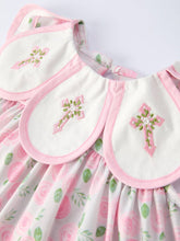 Load image into Gallery viewer, Girl's Embroidered Cross Petal Dress