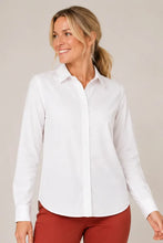 Load image into Gallery viewer, Mona Poplin Button Front Top - White