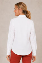 Load image into Gallery viewer, Mona Poplin Button Front Top - White