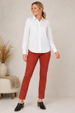 Load image into Gallery viewer, Mona Poplin Button Front Top - White
