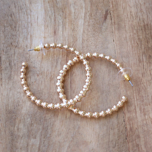 Pierce + Hide Gold Ball Hoop Earrings