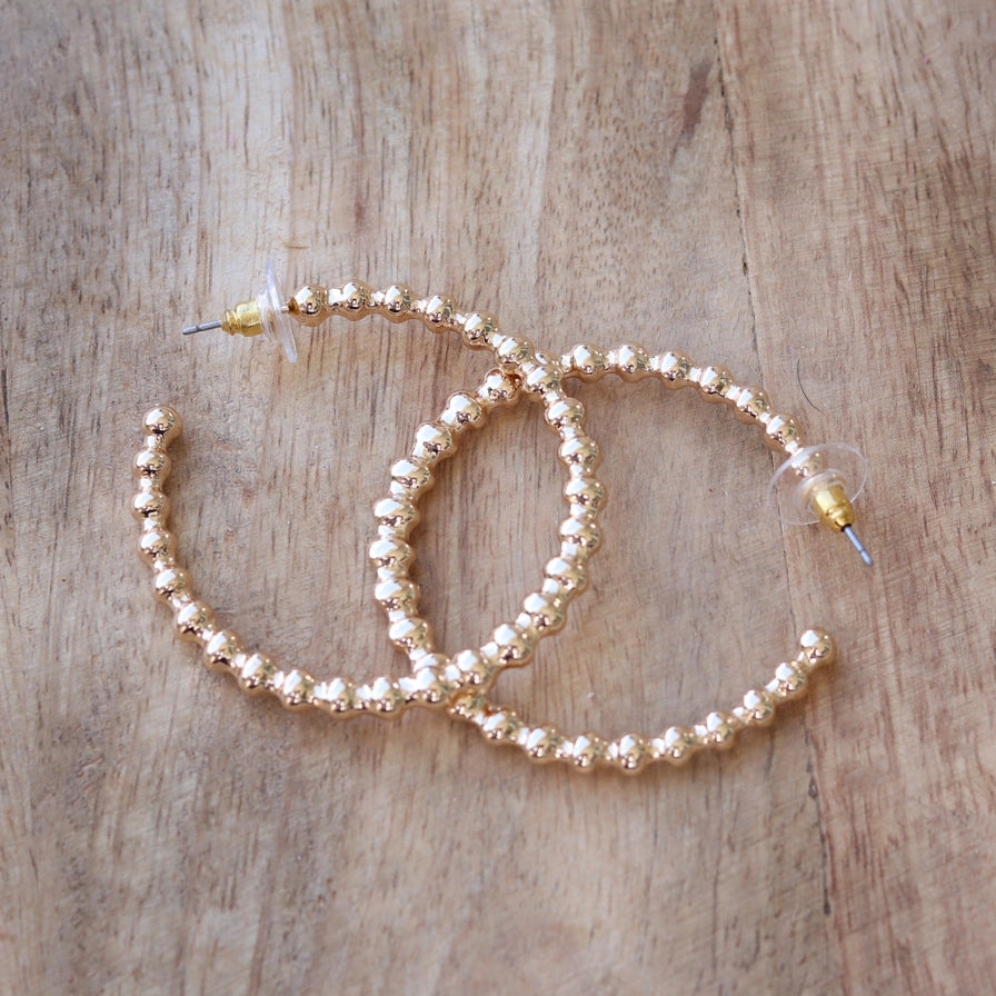 Pierce + Hide Gold Ball Hoop Earrings