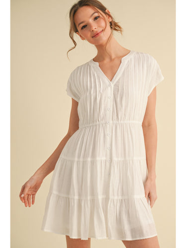 Kennedy Button Up Dress - White