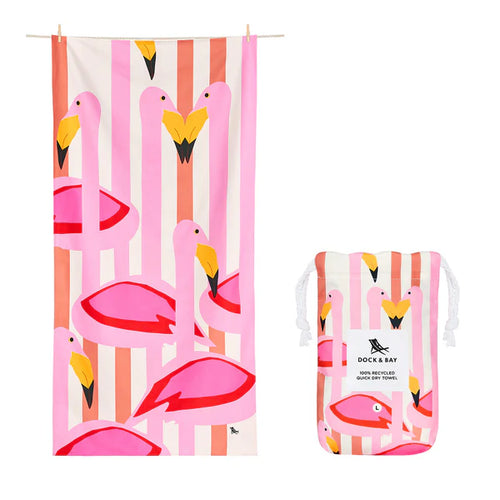 Dock & Bay Kids Quick Dry Towels - Flamboyant Flamingos - Large