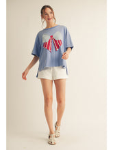 Load image into Gallery viewer, Vintage Red White &amp; Bow Top - Blue