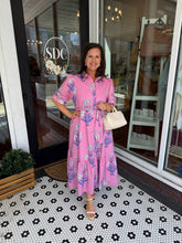 Load image into Gallery viewer, Poplin Floral Midi Dress - Pink