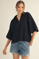 Indiya V-Neck Top - Black
