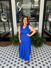 Load image into Gallery viewer, Maya Tiered Maxi Dress - Royal Blue