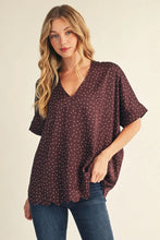 Load image into Gallery viewer, The Dotted Delight Top - Burgundy