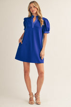 Load image into Gallery viewer, Brittani Puff Sleeve Dress - Royal Blue