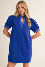 Load image into Gallery viewer, Brittani Puff Sleeve Dress - Royal Blue