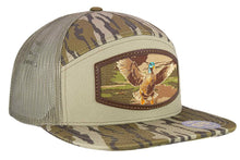 Load image into Gallery viewer, Mallard Woven Patch Old School Camo Hat.: OS Harvest Camo