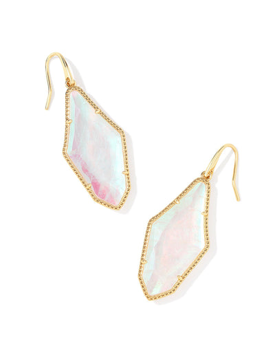 Kendra Scott Evelyn Drop Earrings in Gold Rock Crystal Dichroic