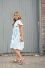 Load image into Gallery viewer, Kids Emmy Dainty Pastel Floral Flutter Sleeve Twirl Dress