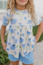 Load image into Gallery viewer, Girls Ruffle Short Set: Periwinkle Floral
