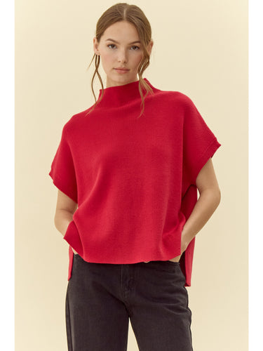 Josephine Sweater Top - Red