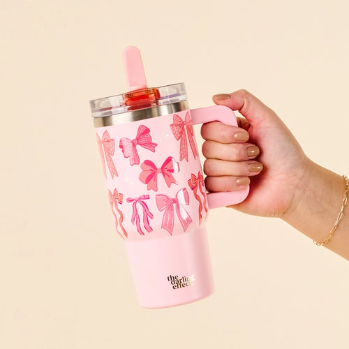 The Darling Effect Lifestyle Flip Straw Tumbler 20oz - Blushing Bows