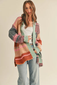 Always A Vibe Color Block Cardigan