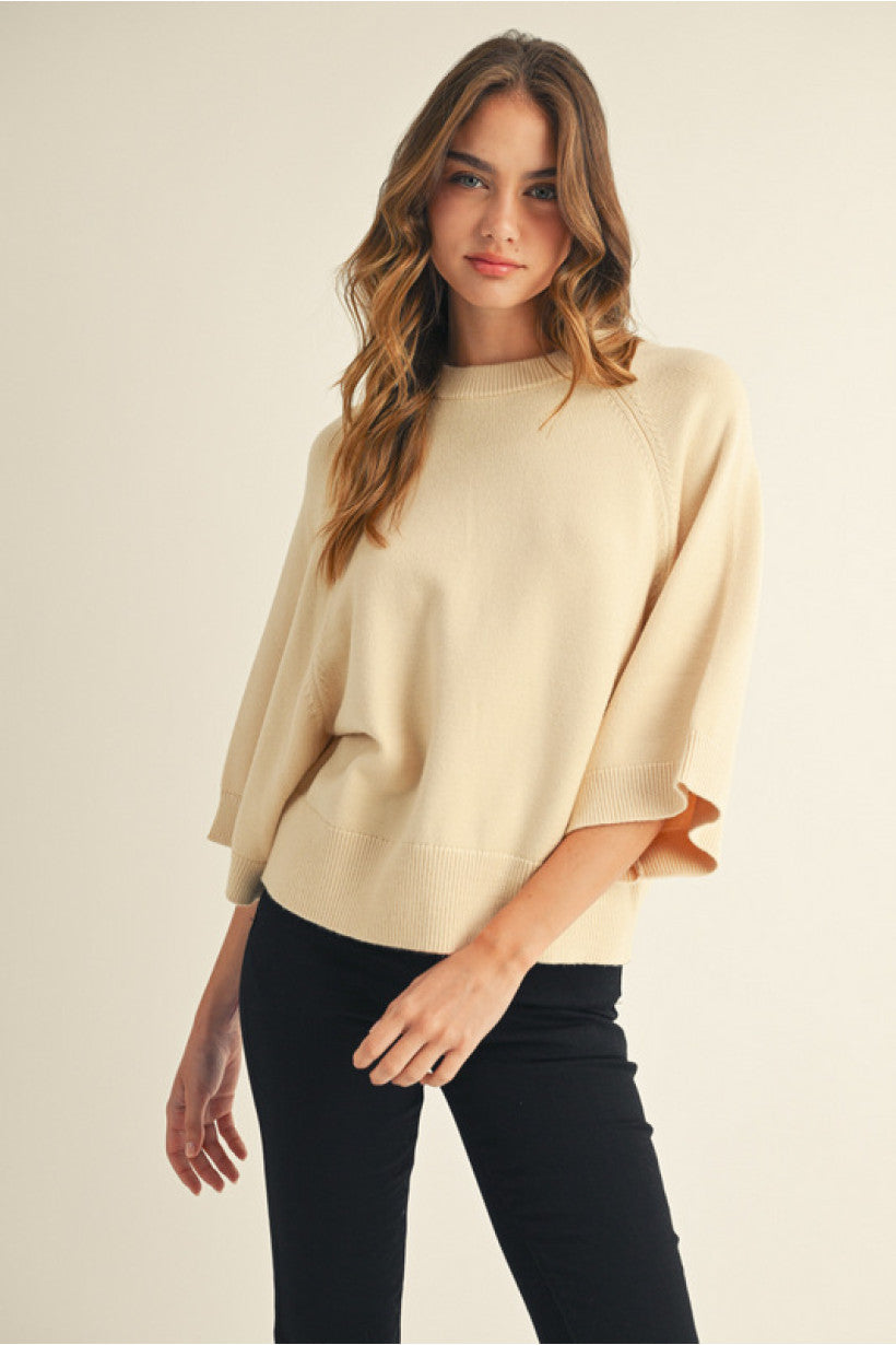 Novelty Sweater Top - Cream