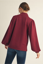 Load image into Gallery viewer, Leah Mock Neck Top - Burgundy