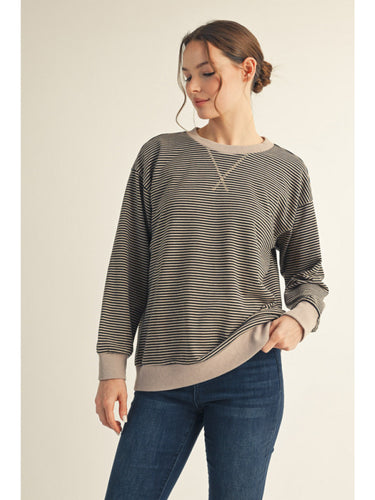 Vera Striped Top - Black
