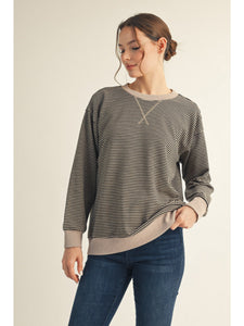 Vera Striped Top - Black