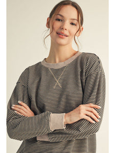Vera Striped Top - Black