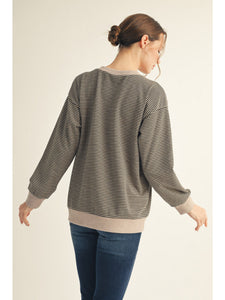 Vera Striped Top - Black