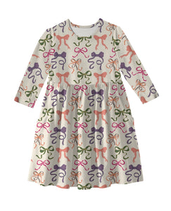 Goosies 3/4 Sleeve Pocket Dress - Bows