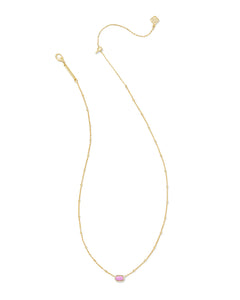 Kendra Scott Mini Elisa Gold Satellite Short Pendant Necklace in Fuschia Magnesite