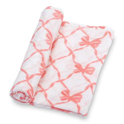 Beautiful Bows Muslin Swaddle Blanket