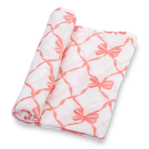 Beautiful Bows Muslin Swaddle Blanket