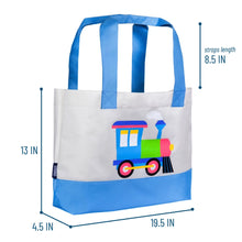 Load image into Gallery viewer, Kid&#39;s Beach Tote - Trains Planes &amp; Trucks