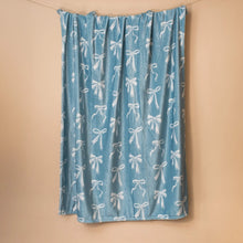Load image into Gallery viewer, Hannah Bow Throw Blanket - Blue